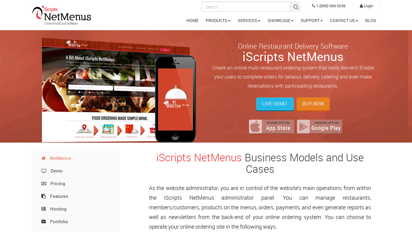 iScripts Netmenus Landing page
