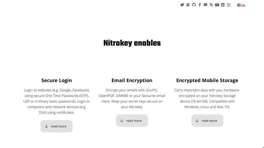 Nitrokey Landing Page