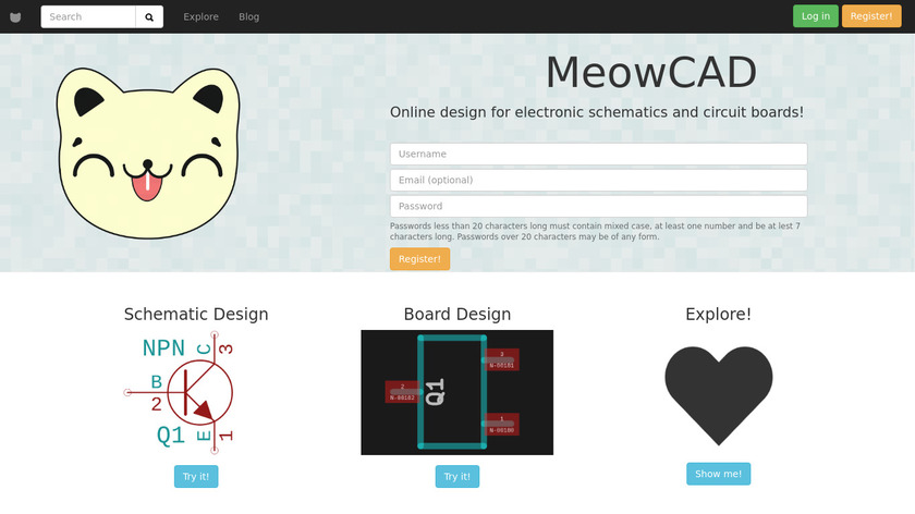 MeowCAD Landing Page
