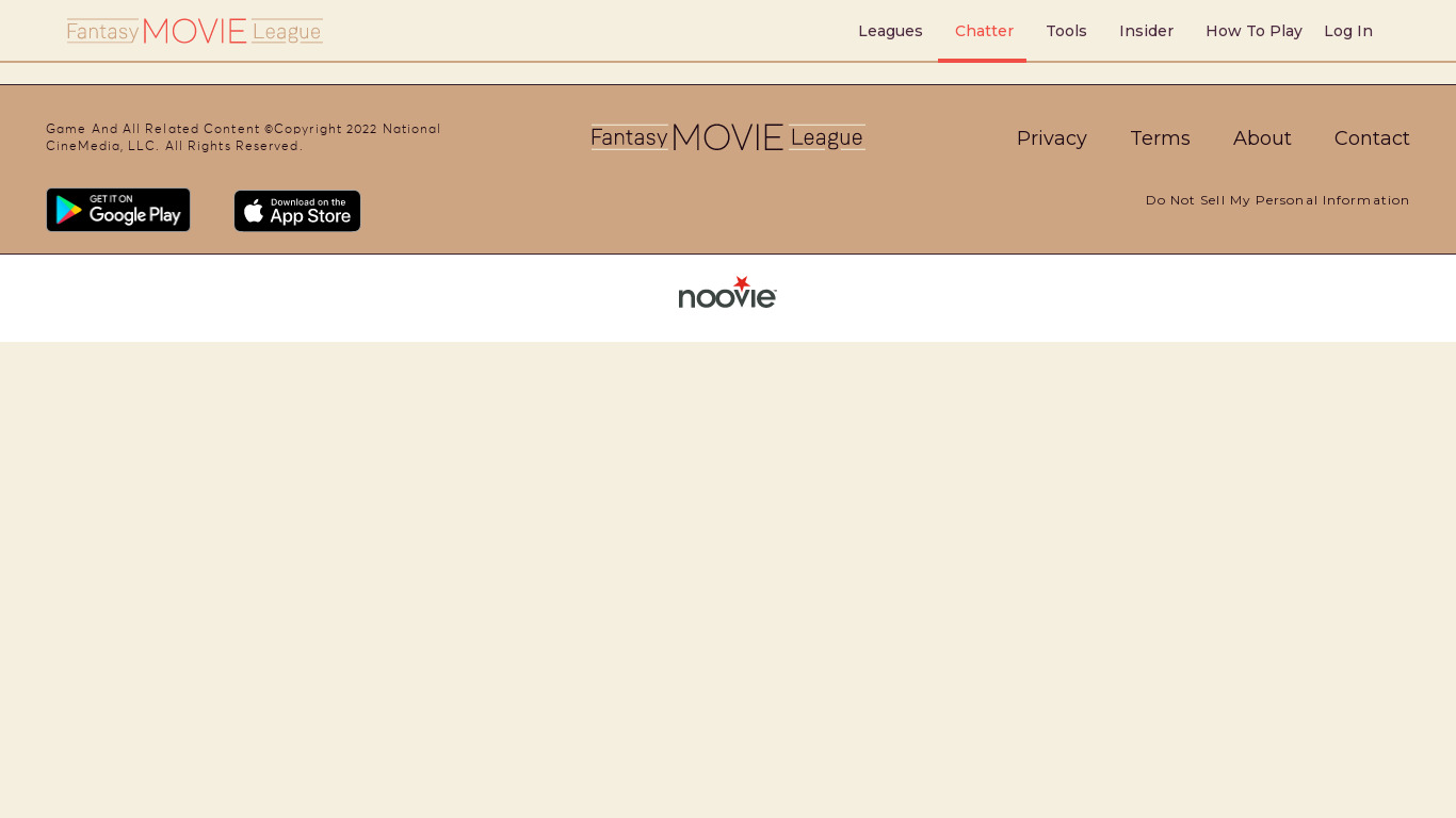 Fantasy Movie League Landing page
