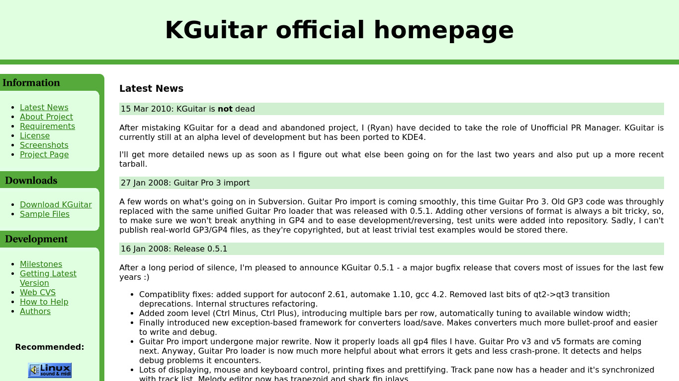 KGuitar Landing page