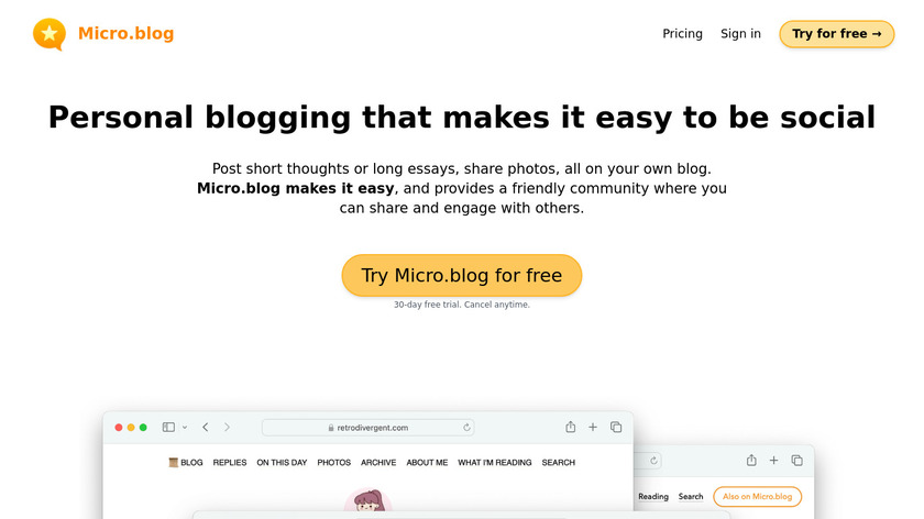 Micro.blog Landing Page