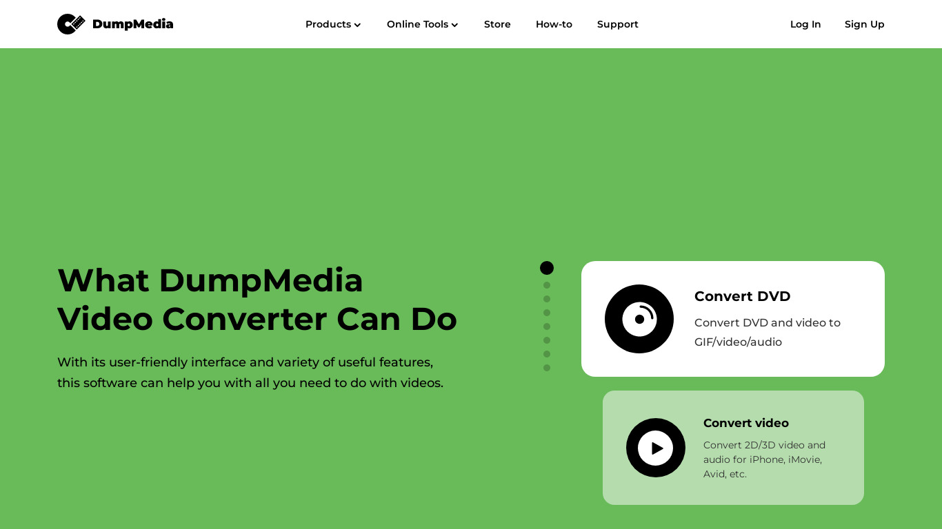 DumpMedia Video Converter Landing page