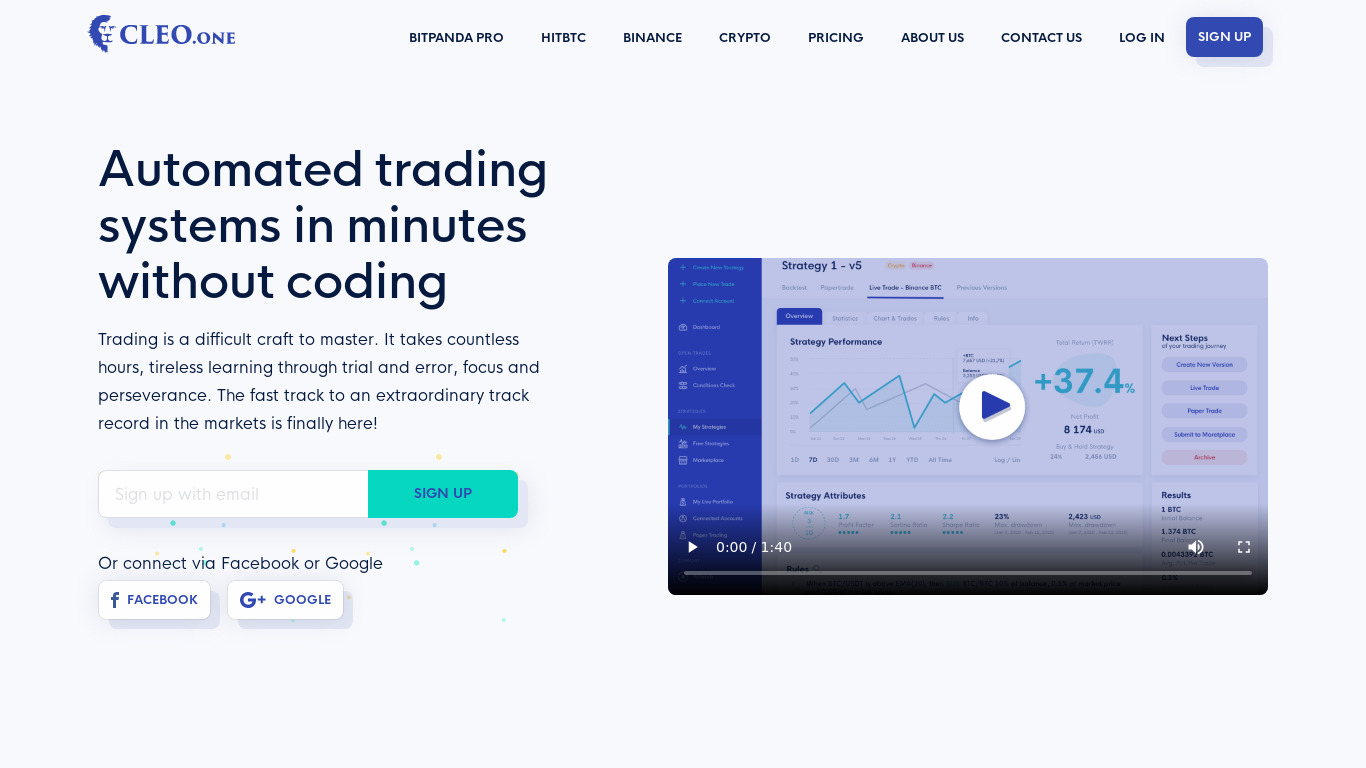 CLEO.one Landing page