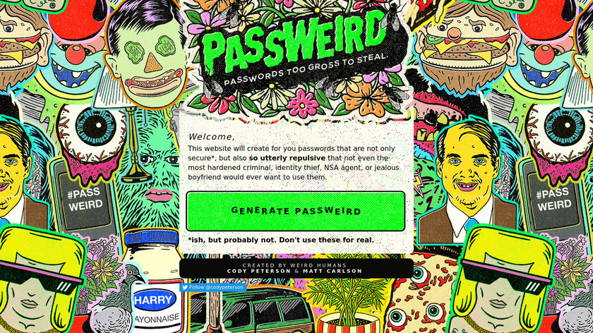 Passweird Landing Page