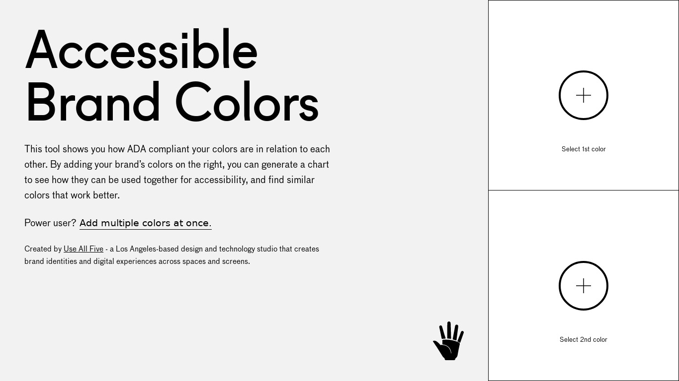 Accessible Brand Colors Landing page