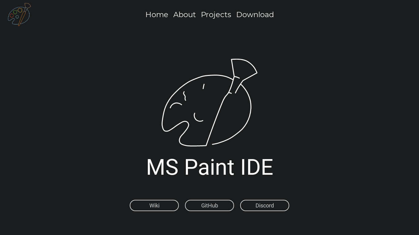 MS Paint IDE Landing page