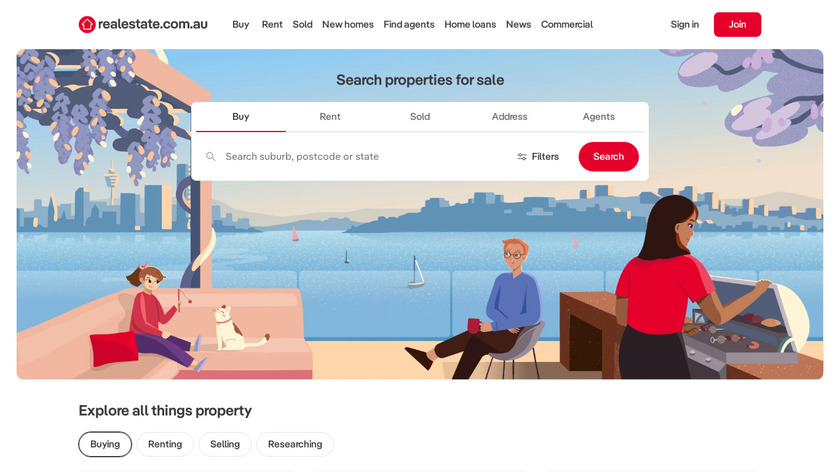 RealEstate.com.au Landing Page