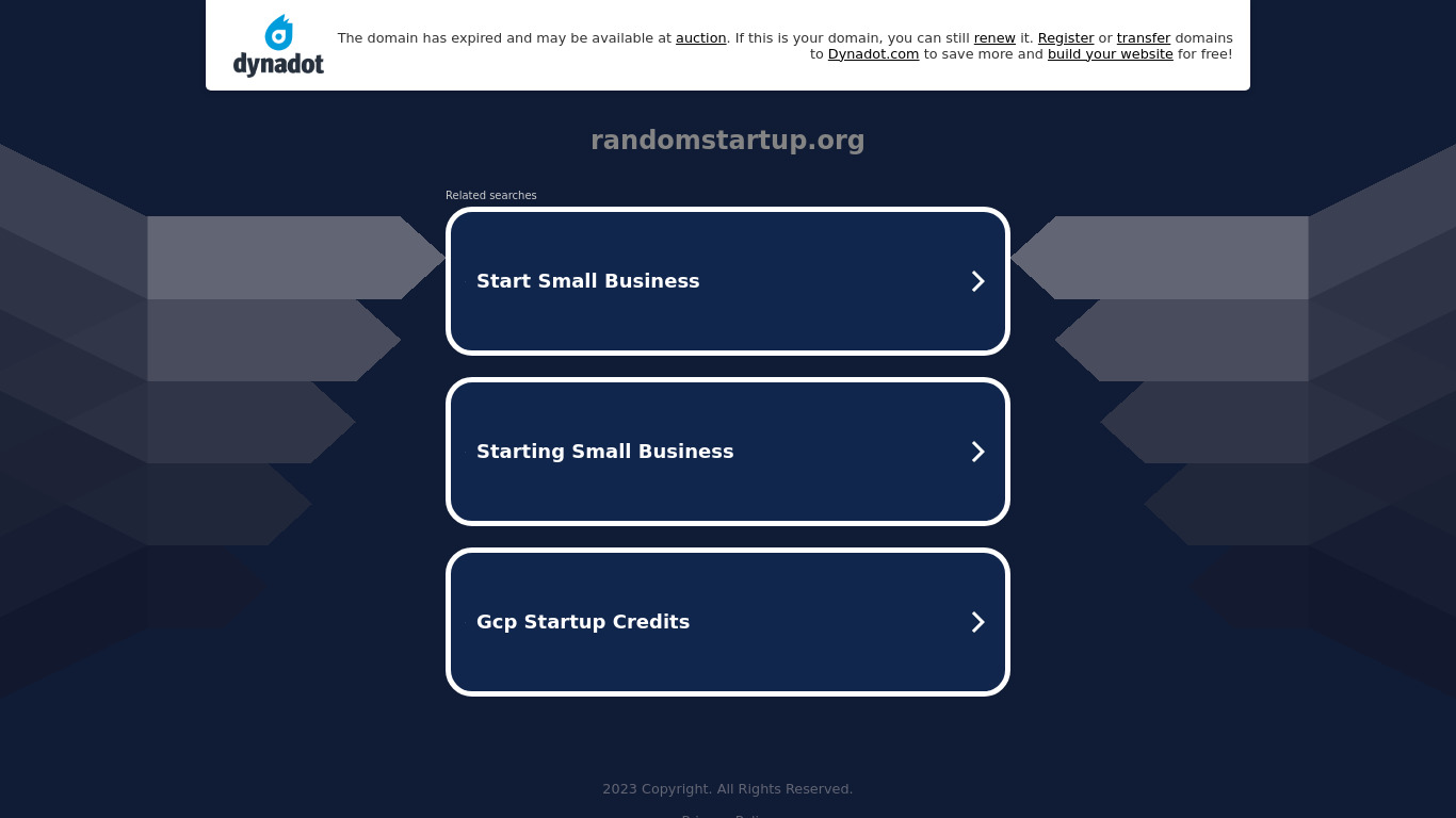 Random Startup Landing page
