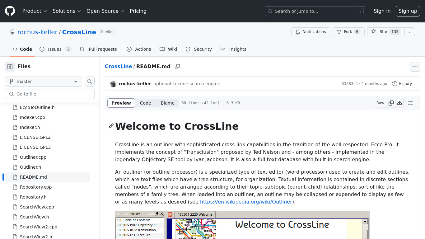 CrossLine Landing page