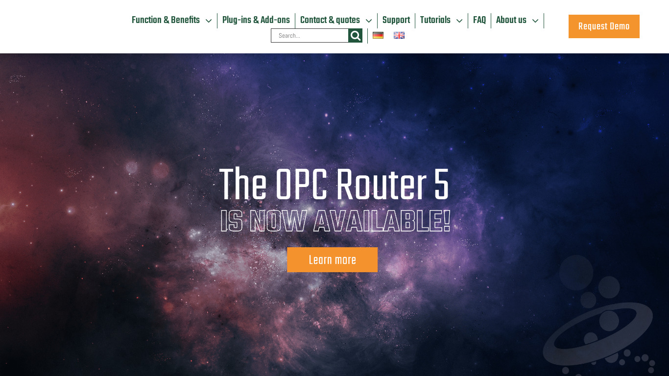 OPC Router Landing page