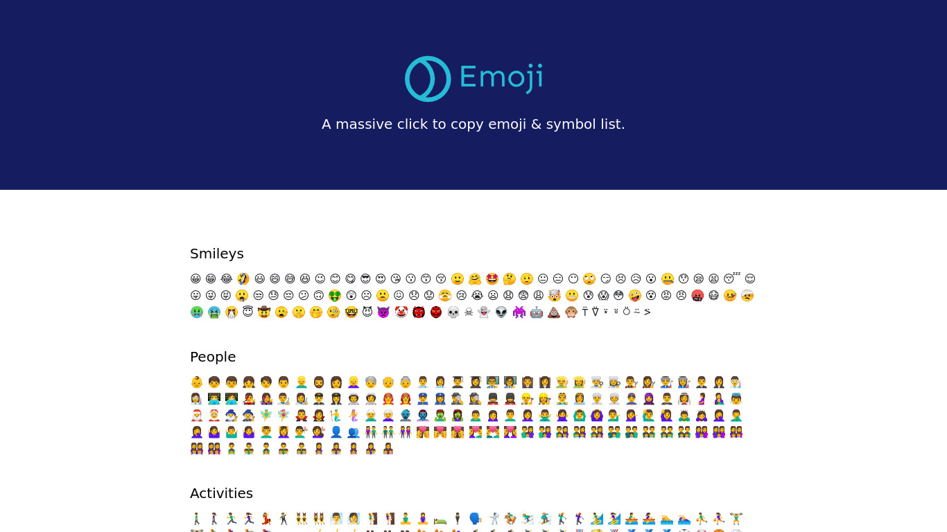 Emoji Shelf Landing page