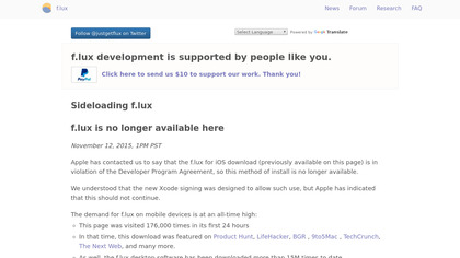f.lux for iOS image