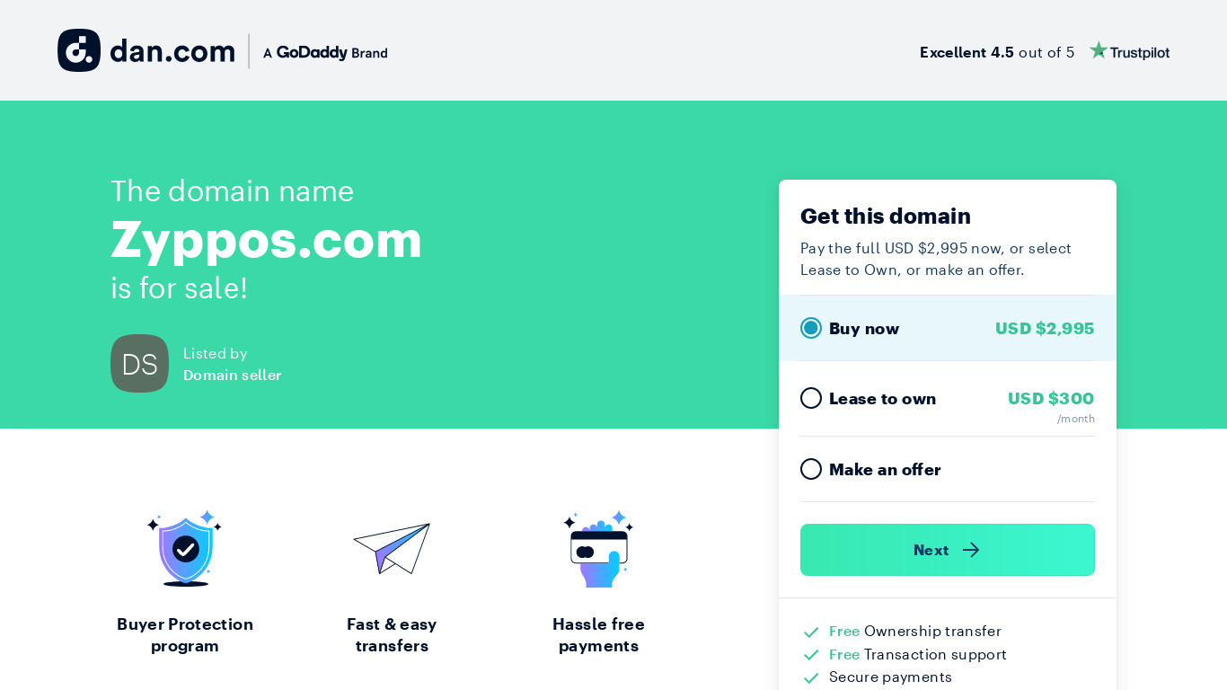 Zyppos Landing page
