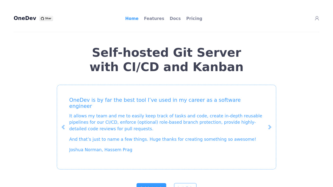 GitPlex Landing page