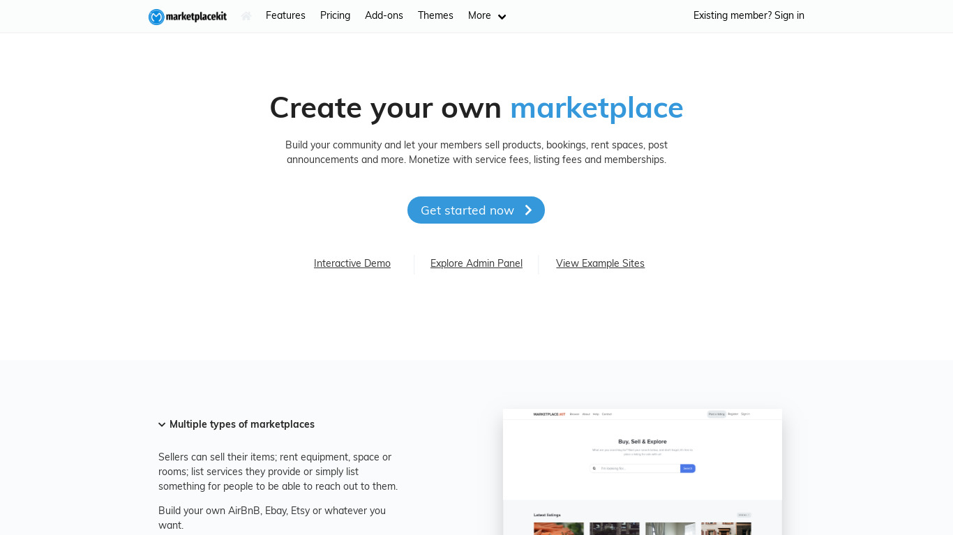 MarketplaceKit Landing page