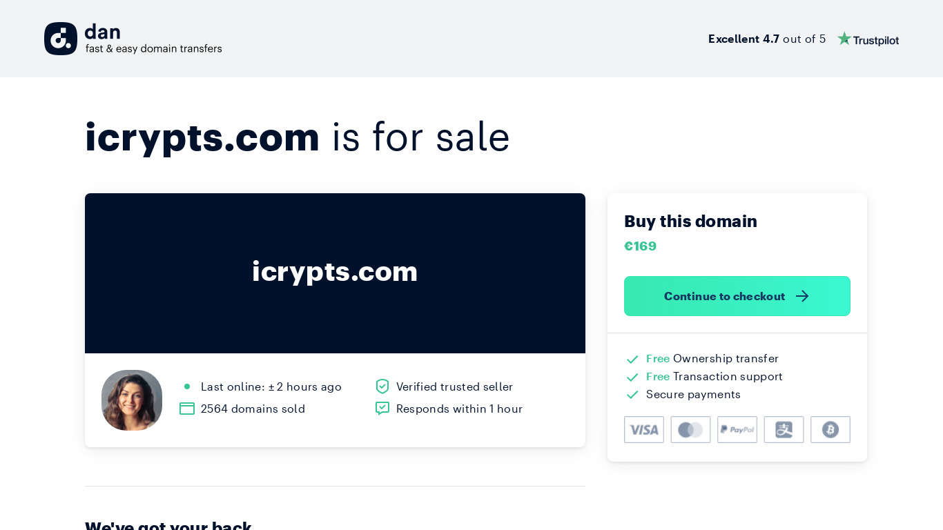 iCrypts Landing page