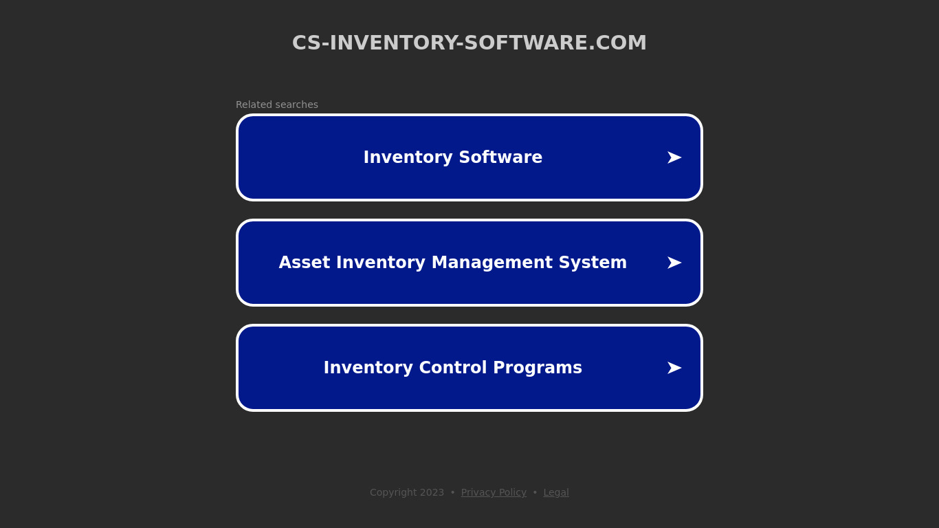 CS Inventory Software Landing page