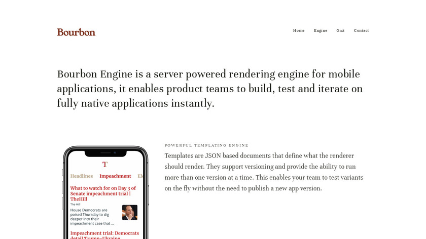 Bourbon Engine Landing Page