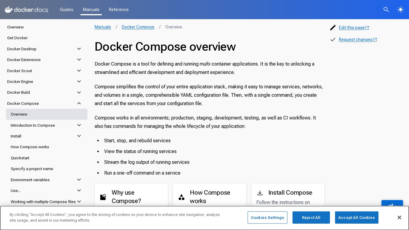 Docker Compose Landing page