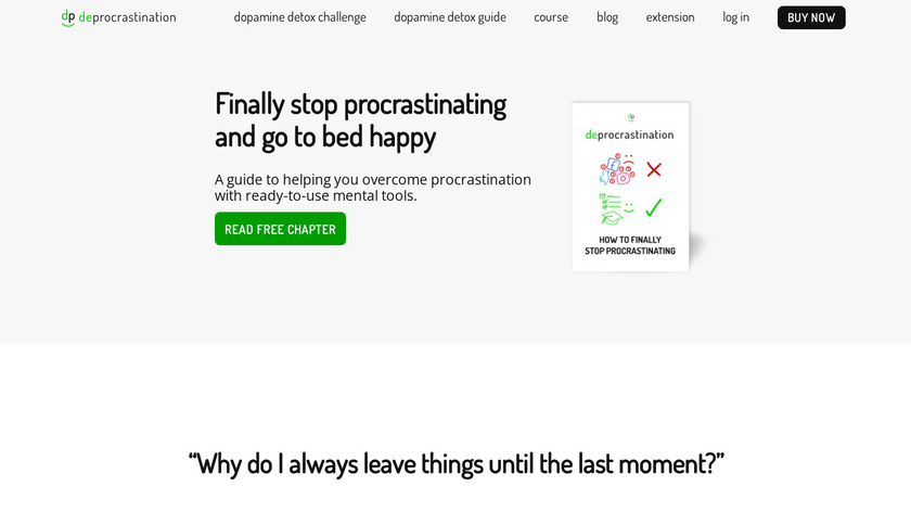 Deprocrastination.co Landing Page