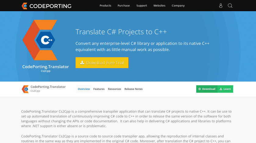 CodePorting.Native Cs2Cpp Landing Page