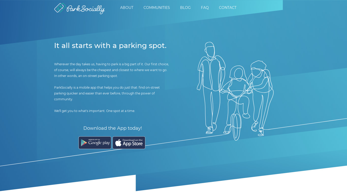 ParkSocially for iOS Landing page