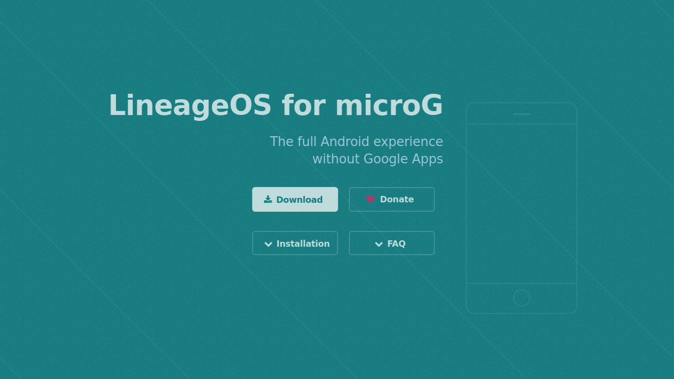 LineageOS for microG Landing page
