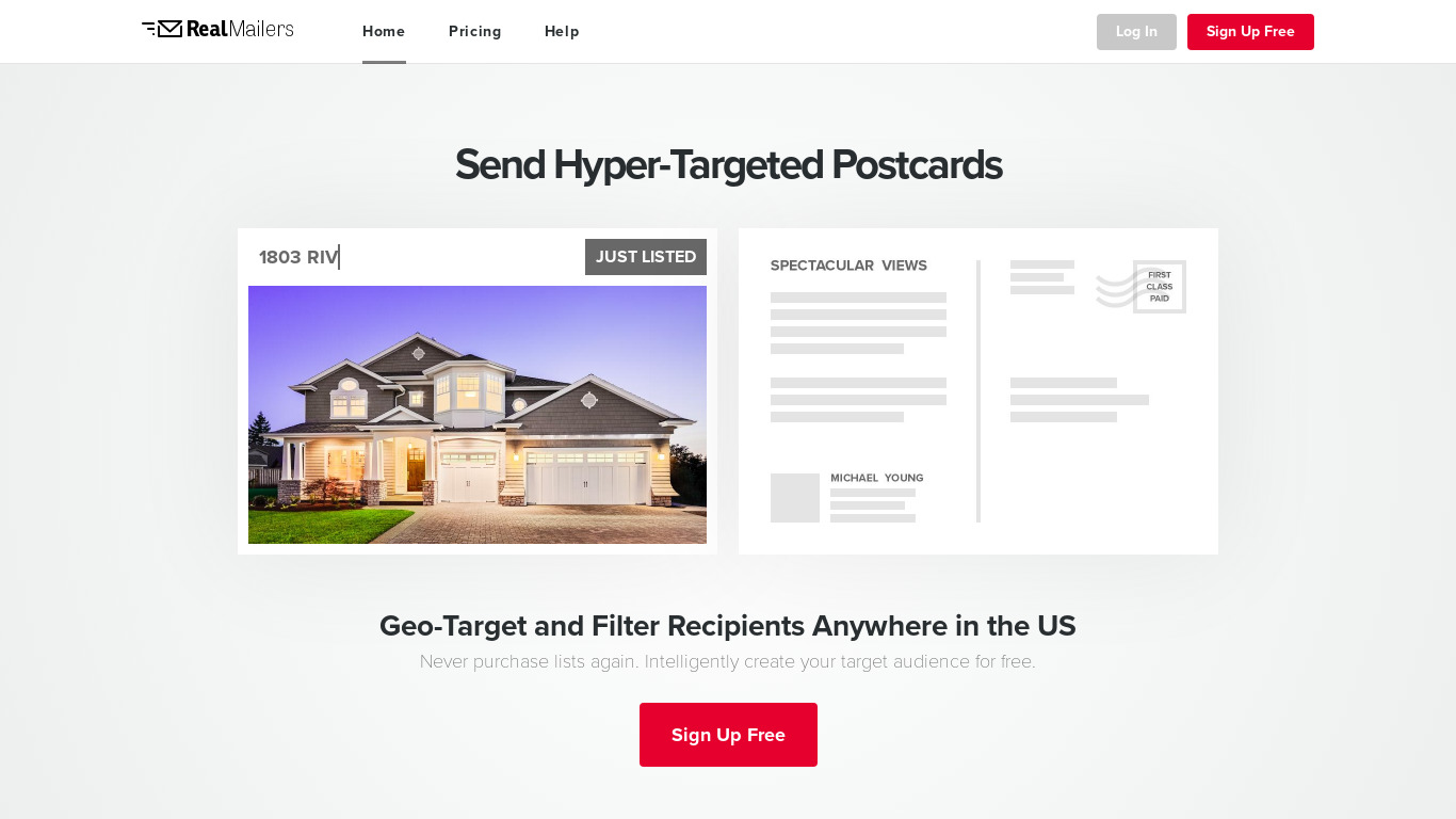 RealMailers Landing page