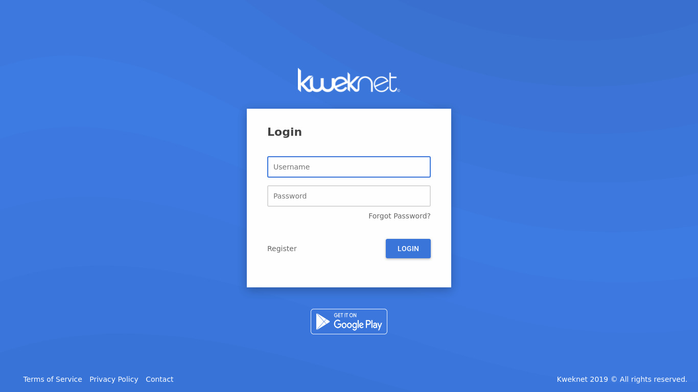 Kweknet Landing page