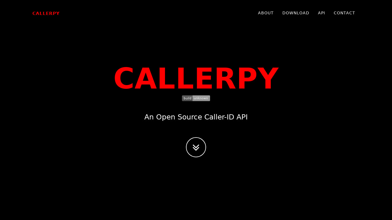 CallerPy Landing page