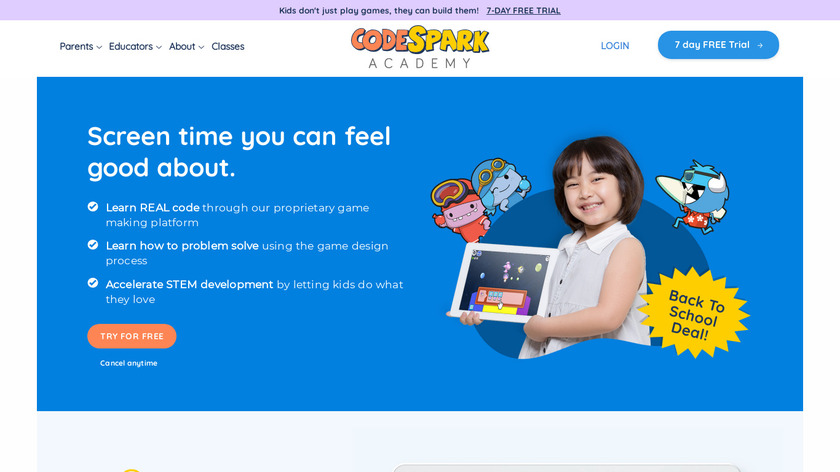 codeSpark Academy with The Foos Landing Page