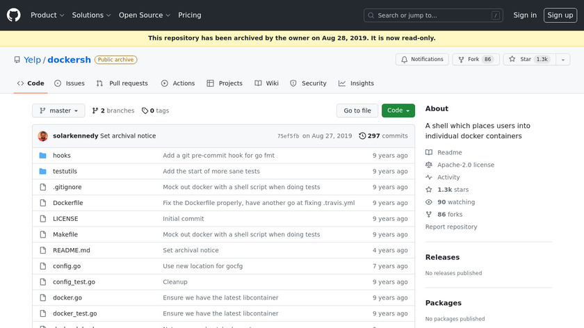 dockersh Landing Page