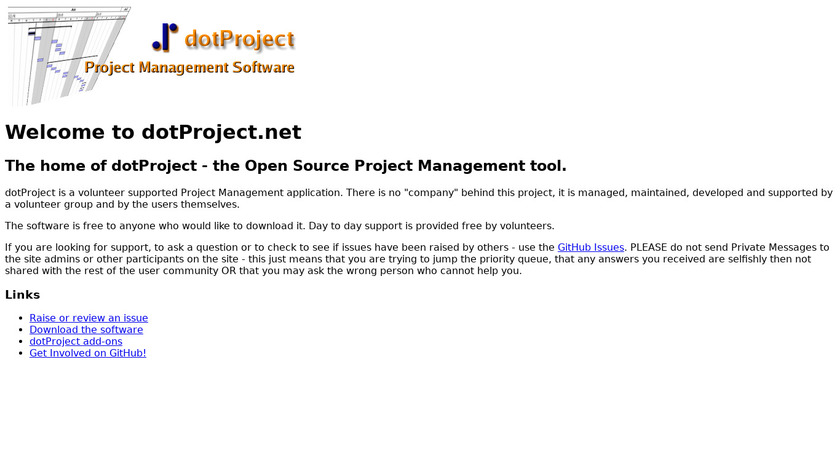 dotProject Landing Page