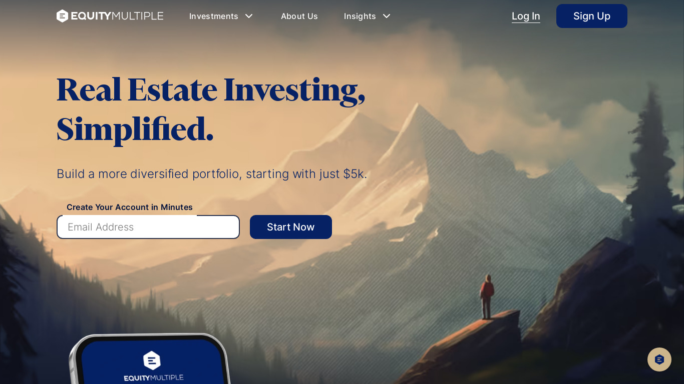 EquityMultiple Landing page