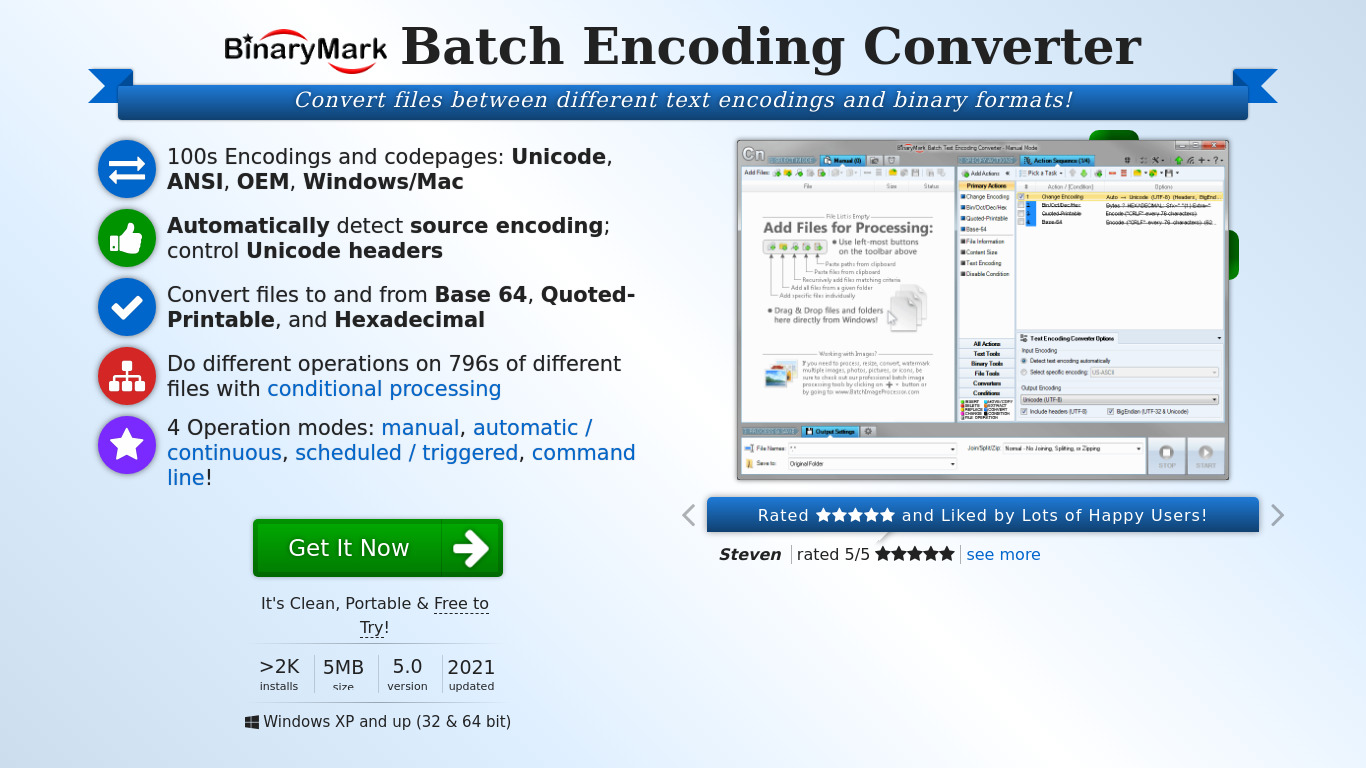 Batch Encoding Converter Landing page
