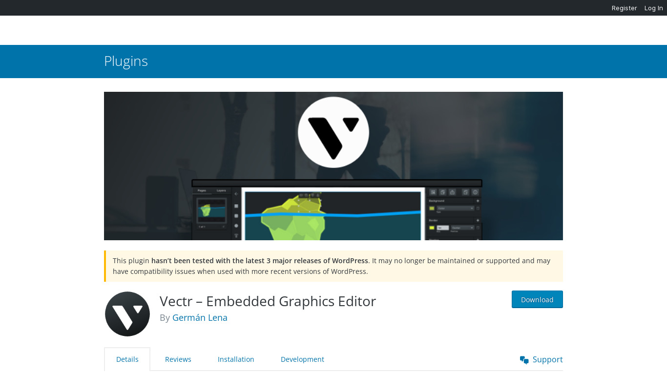 Vectr WordPress Plugin Landing page