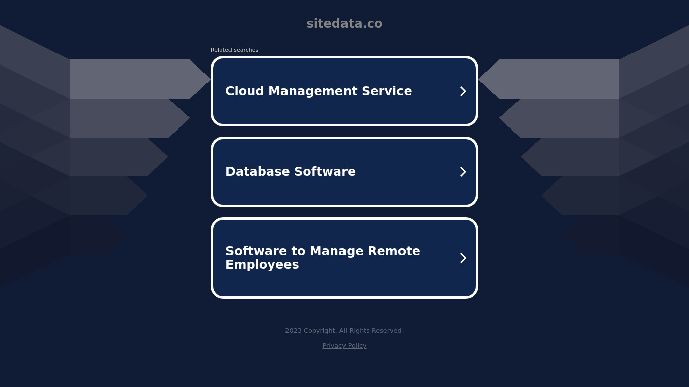 SiteData.co Landing page