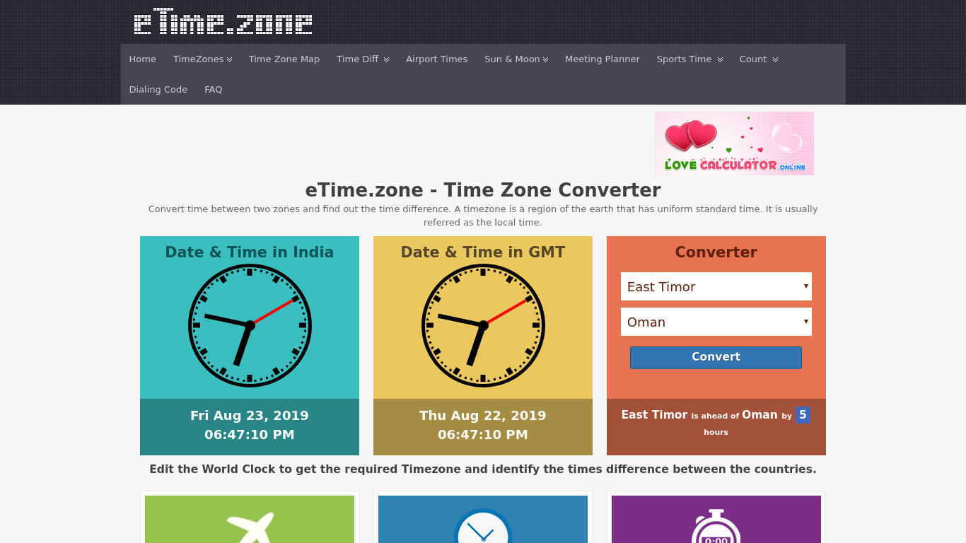 Timezone Guide Landing page