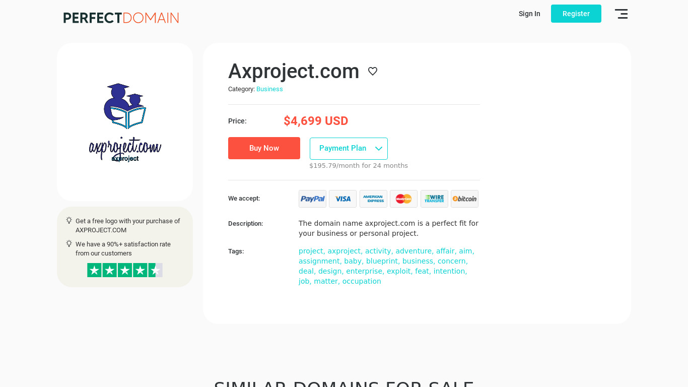 AxProject Landing page
