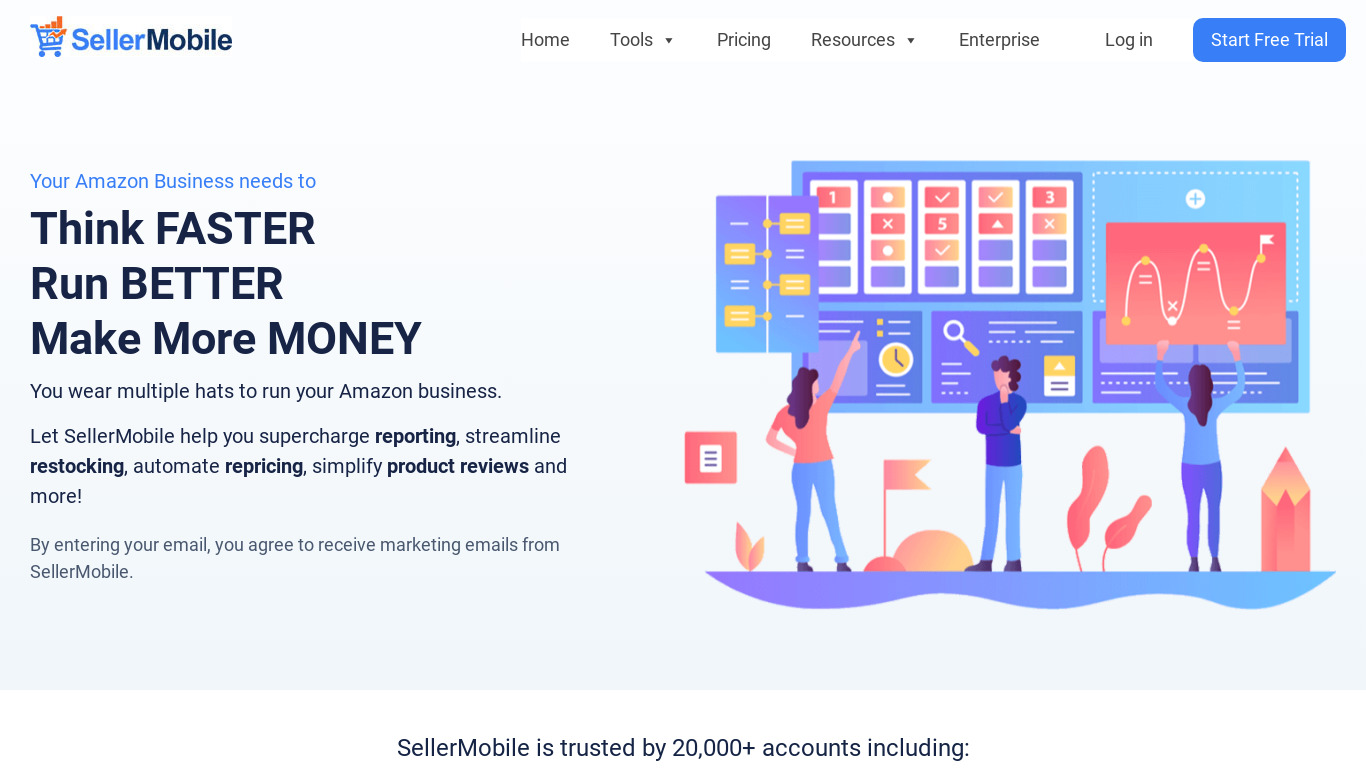 SellerMobile Landing page