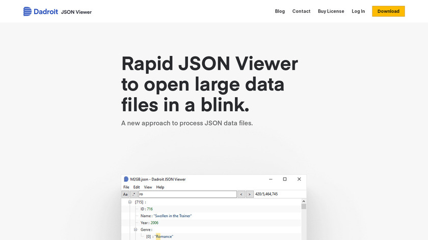 Dadroit JSON Viewer Landing Page