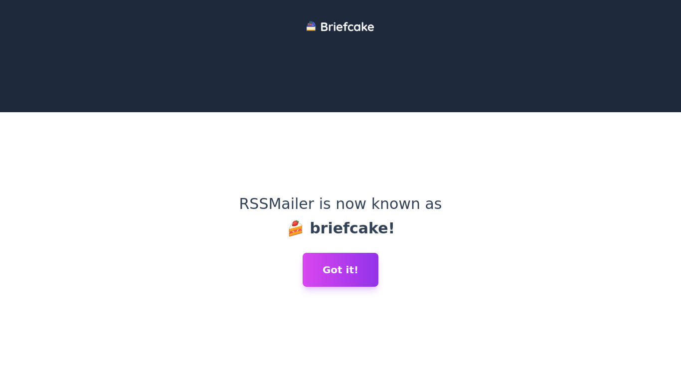 RSSMailer Landing page