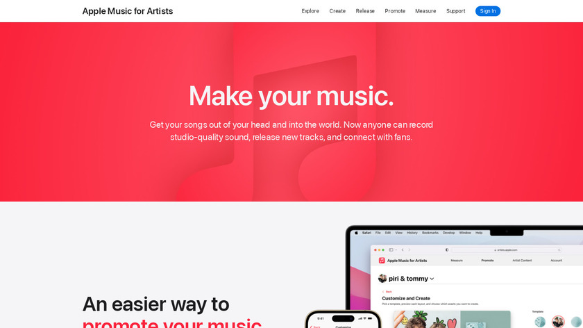 Apple Music for Artists Landing Page