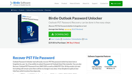 Birdie Outlook Password Unlocker image
