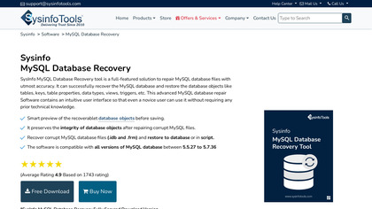 SysInfoTools MySQL Database Recovery Tool image