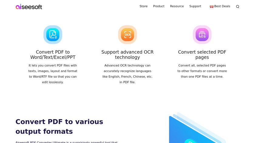Aiseesoft PDF Converter Ultimate Landing Page