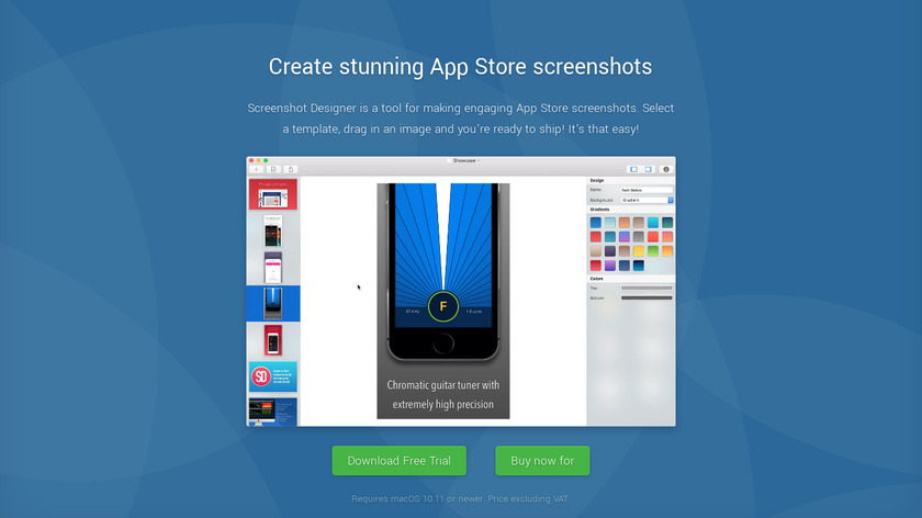 Screenshot Designer Landing Page