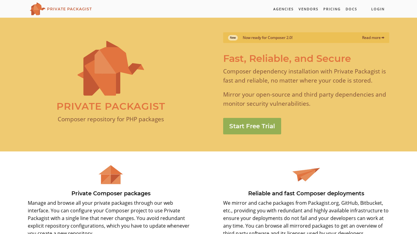Private Packagist Landing page