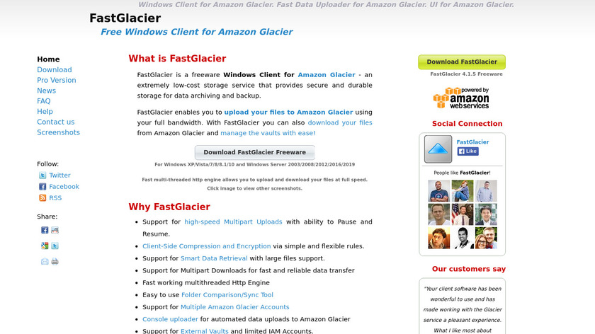 FastGlacier Landing Page